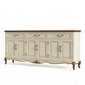 Credenza 220 x 45 x 95 cm in legno avorio e marrone - contenitore classico con 3 cassetti e 6 ante