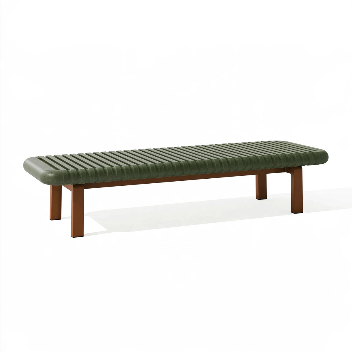 Panca 140 x 40 x 45 cm in velluto verde con struttura in legno stile moderno