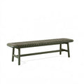 Panca 150 x 40 x 45 cm in metallo verde oliva a doghe per esterno