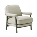 Poltrona 75 x 80 x 85 cm in tessuto beige con struttura verde oliva - stile moderno per soggiorno