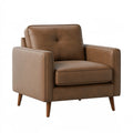 Poltrona 85 x 86 x 90 cm in similpelle marrone con braccioli stile moderno