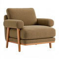 Poltrona 85 x 90 x 88 cm in tessuto marrone con struttura in legno - stile moderno