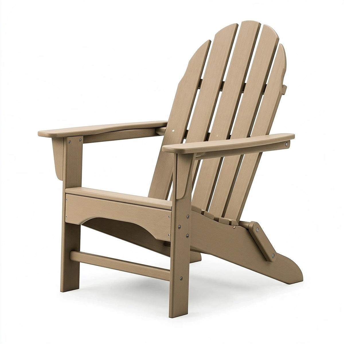Sedia Adirondack da esterno 80 x 90 x 98 cm in plastica marrone tortora - con braccioli