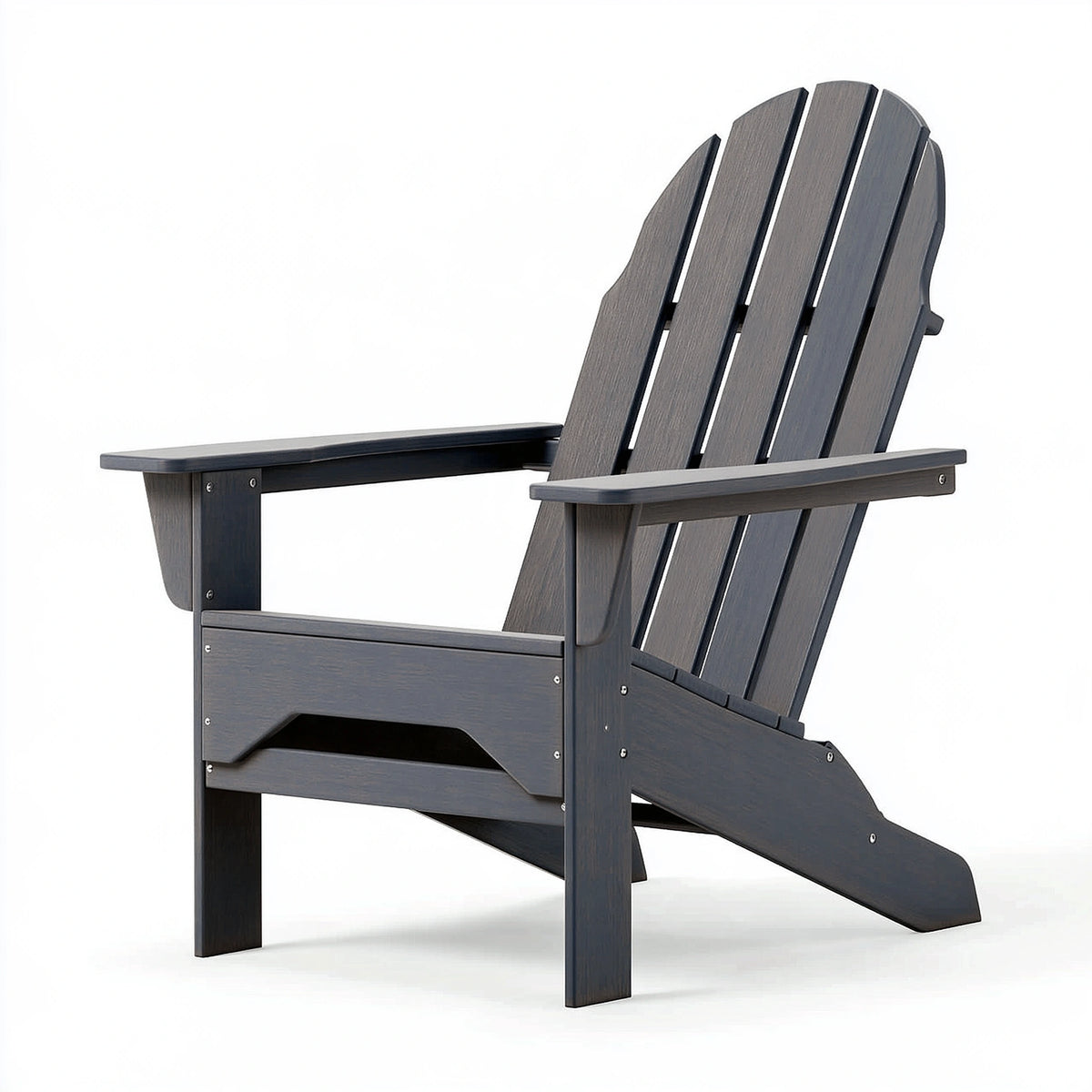 Sedia Adirondack 83 x 79 x 96 cm in plastica grigio antracite per esterno - schienale inclinato