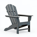 Poltrona Adirondack 80 x 95 x 100 cm in materiale sintetico effetto legno grigio per esterno - schienale inclinato