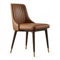 Sedia da pranzo 55 x 60 x 85 cm in similpelle marrone con gambe in legno stile moderno