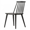 Sedia da pranzo 45 x 52 x 84 cm in legno nero stile nordico con schienale a doghe