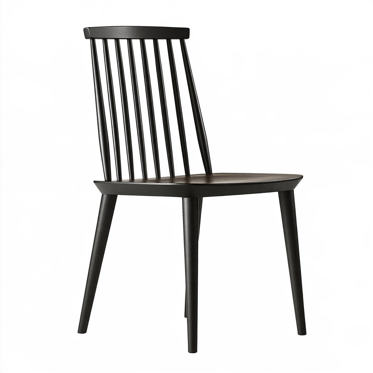 Sedia da pranzo 45 x 50 x 88 cm in legno nero - schienale a fusi stile classico