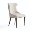 Sedia da pranzo 58 x 65 x 105 cm in tessuto beige con gambe in legno stile classico